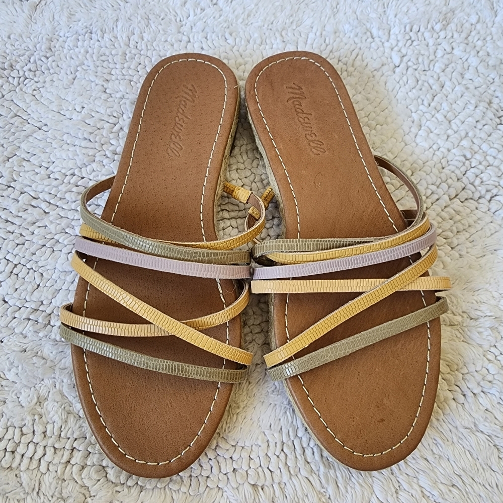 Madewell multi pastel leather straps sandal US 6 New